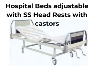 Hospital Beds adjustable with SS Head Rests with castors