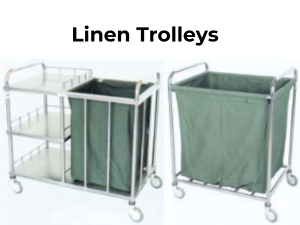 An linen trolley for medical wards available for sale